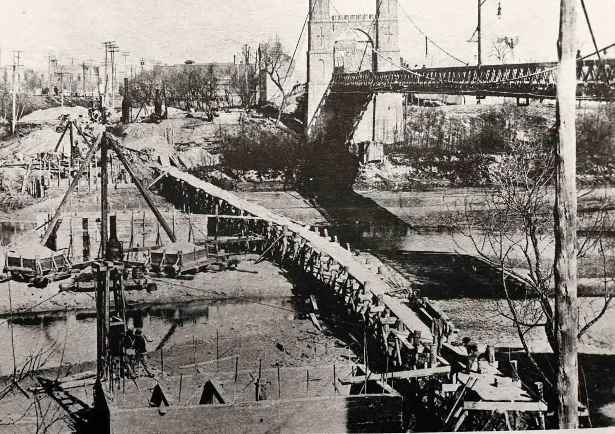 Construction of the Interurban Bridge in Waco, which was next to the Suspension Bridge, was completed in 1913.