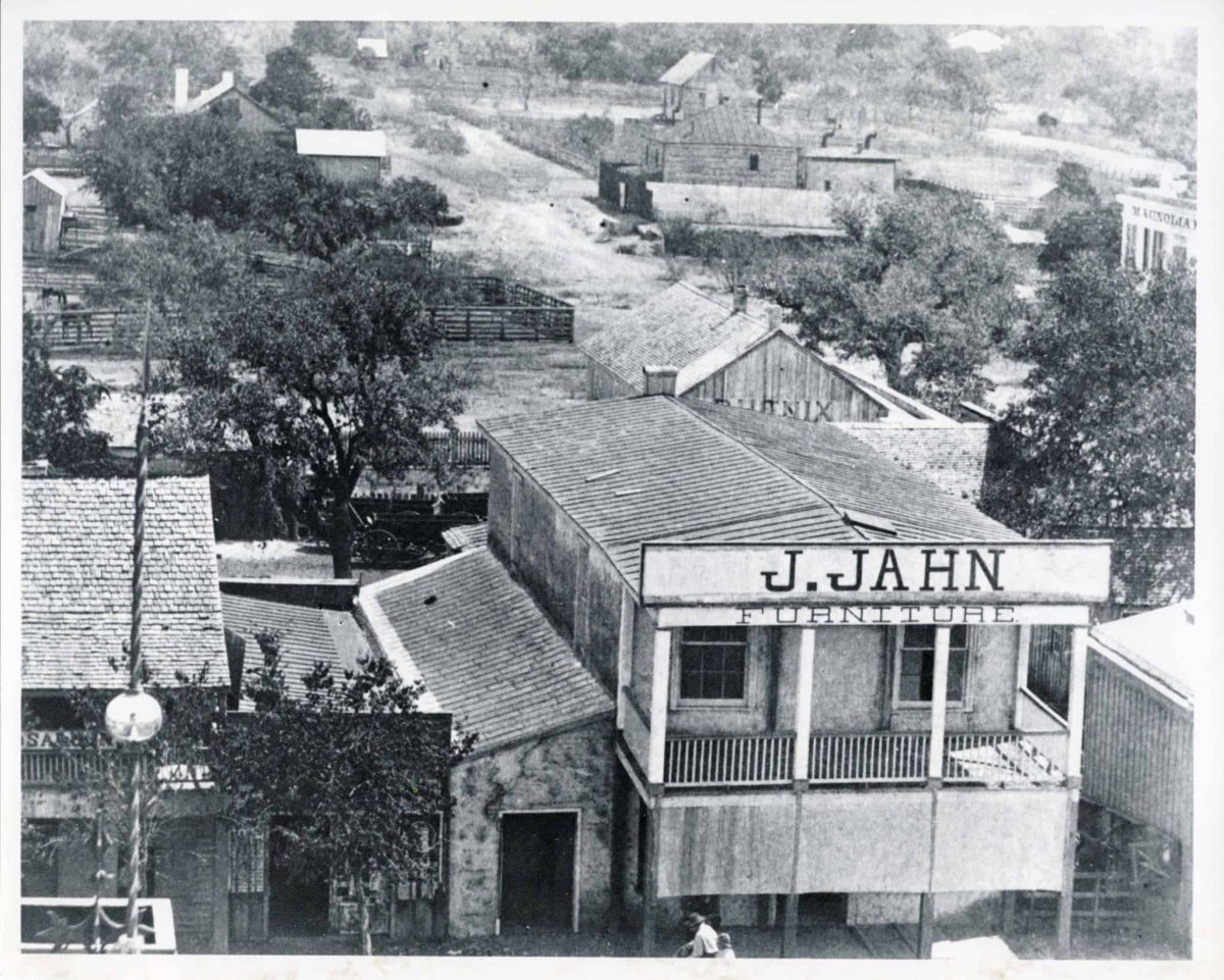 Magnolia Hotel on far Right, Faust stole Horse from Compound in Center  Photo Credit : Erin Wallace Ghedi
