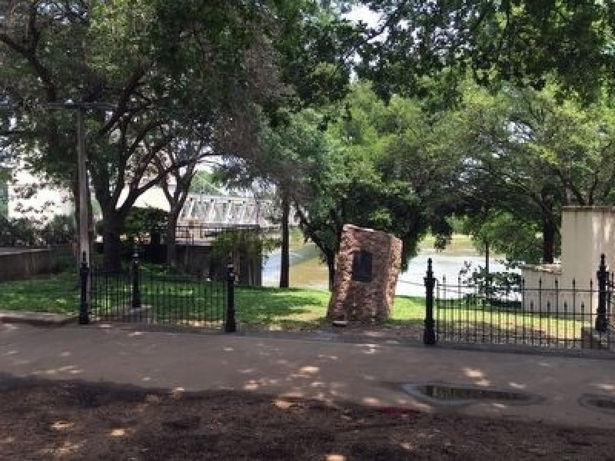 The natural spring marker at Indian Spring Park.